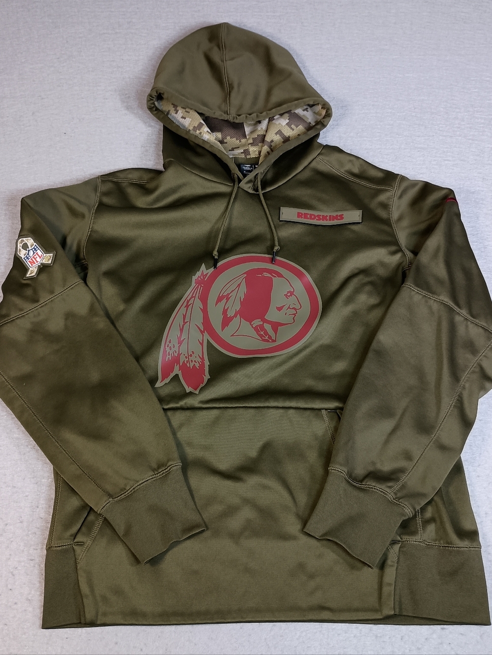 Nike Washington Redskins NFL Salute to Service Embroidered Men's M Green Hoodie